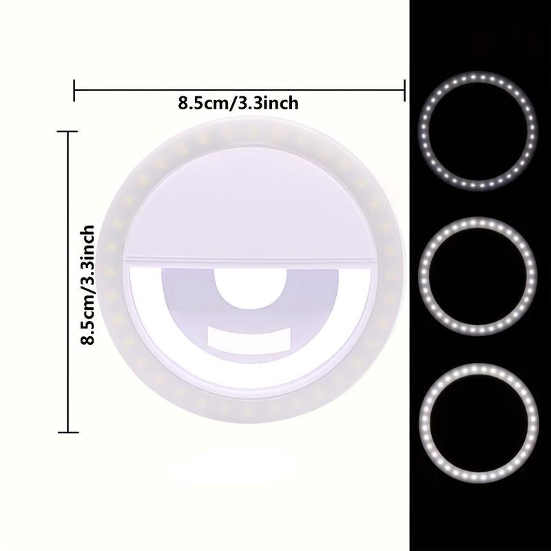 USB Rechargeable Selfie Ring Light, 36-LED Portable Selfie Light, Photoshoot Light, Night Selfie Enhancing Light for Phone Photography, Selfie Accessories, Gifts for Girlfriend Cellphone, Selfie LED Lights