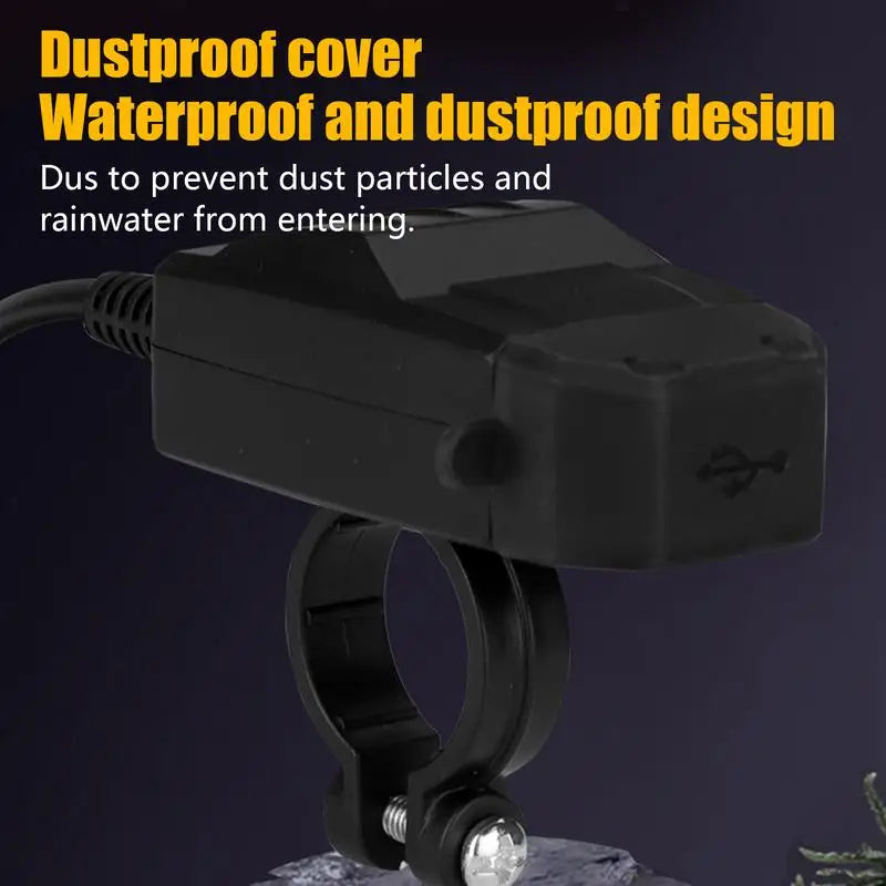 Phone Charger for Motorcycle USB Fast Charging Phone Charger Safe Power Adapter Waterproof Design for Telephones Tablets