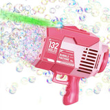 Bubble Machine, 132 Holes Bubble Machine with Light & 2 Counts 50Ml Bubble Solution, Bubble Machine for Party, Summer Gift, Bubble Maker, Kids Toys, Toys for Kids Fidget Toys, Baby Toys Toddler Toys, for Playtime