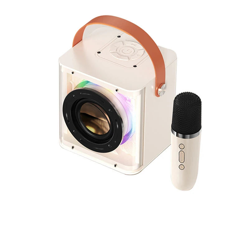 Portable Bluetooth Speaker, Portable Mini Wireless Speaker, Outdoor Karaoke Speaker, Microphone Set, Integrated Low Sound Cannon