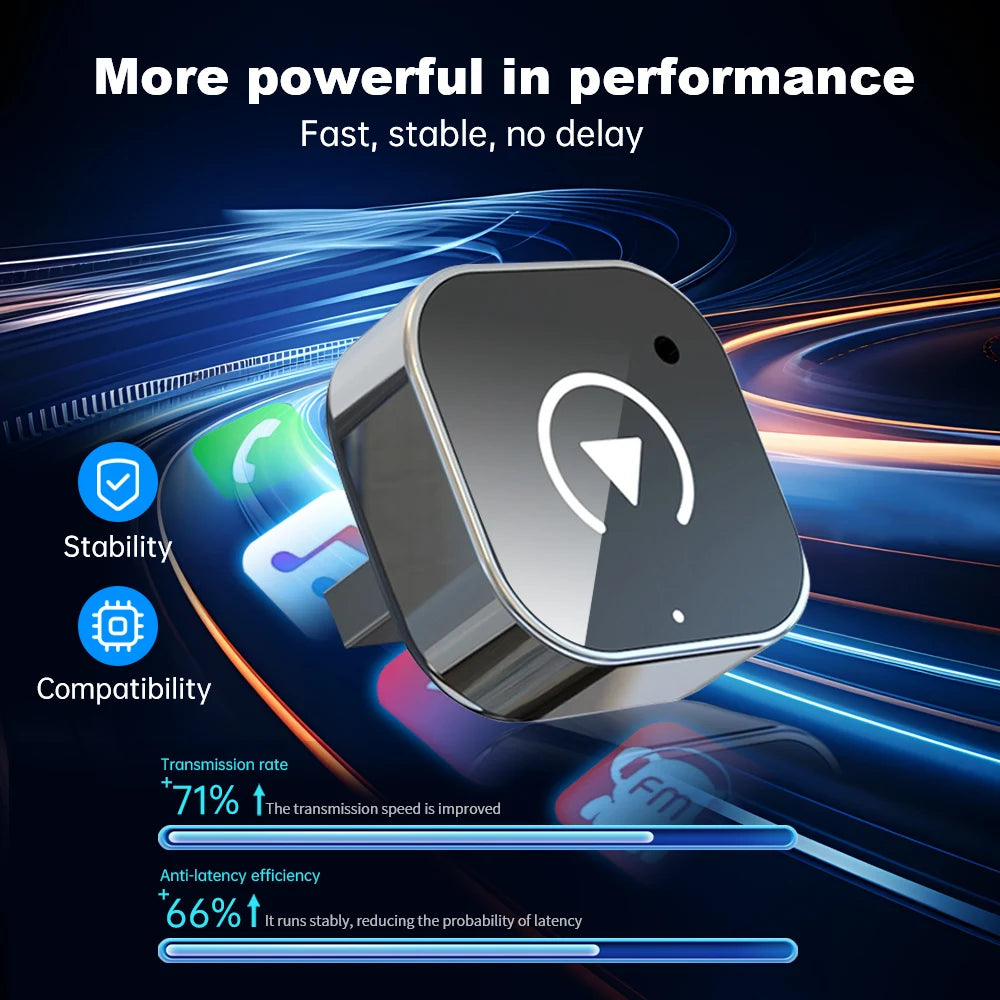 2025 Upgrade Wired to Wireless Carplay Adapter Car Design Plug and Play Easy to Connect Quickly and Stably Car Play for Iphone