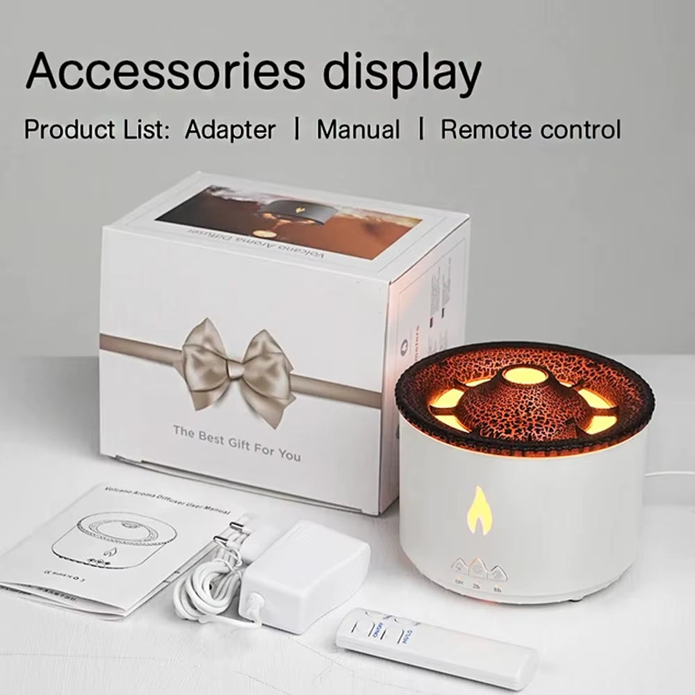 Flame Aroma Diffuser for Home Ultrasonic Humidifier 2 Colors Home Fragrance Humidifier for Bedroom Essential Oil Difusor