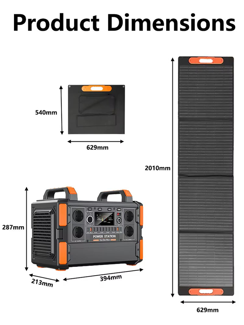 1000W 1200W Portable Power Stations with 200W Solar Panels 220V Energy Storage Power Generator Charging Ukraine Warehouse