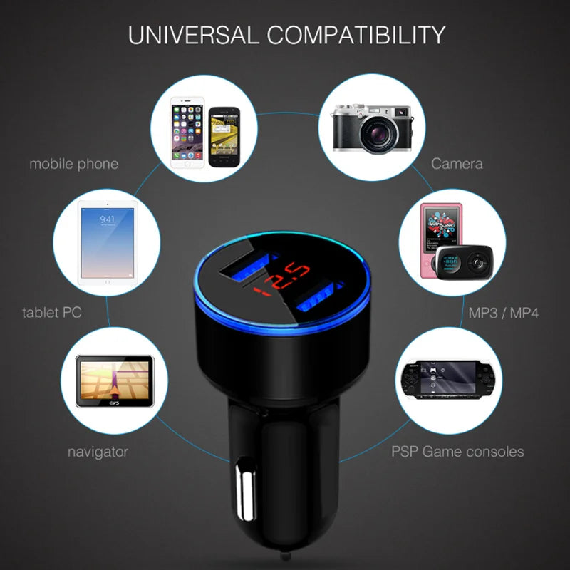 Mini Fast Charger Dual USB Car Phone Charger for Iphone 12 Samsung S21 Xiaomi 11 10 Lite POCO X3 NFC M3 5V 3A Car Phone Charger
