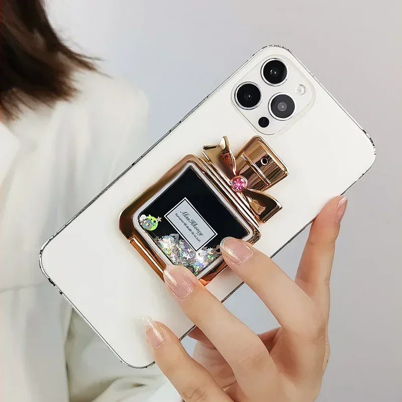 Rhinestone Perfume Mobile Phone Stand Desktop Bracket Magsafe Cellphone Grip Phone Accessories Phone Stand Holder Adhesive Style