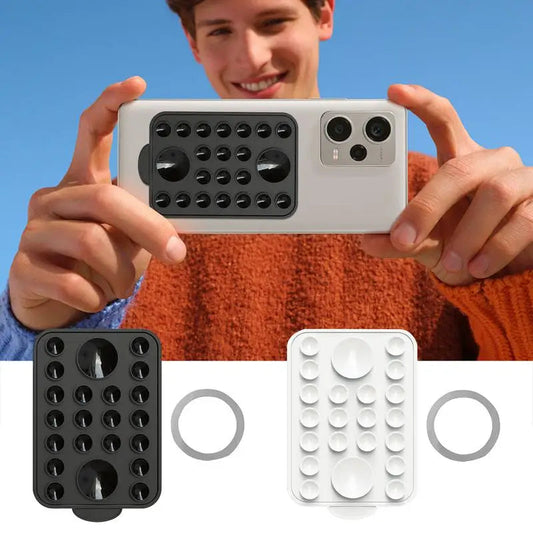 Suction Phone Case Suction Phone Mount Magnetic Suction Cup Phone Case Removable Anti-Slip Silicone Phone Grip for Videos