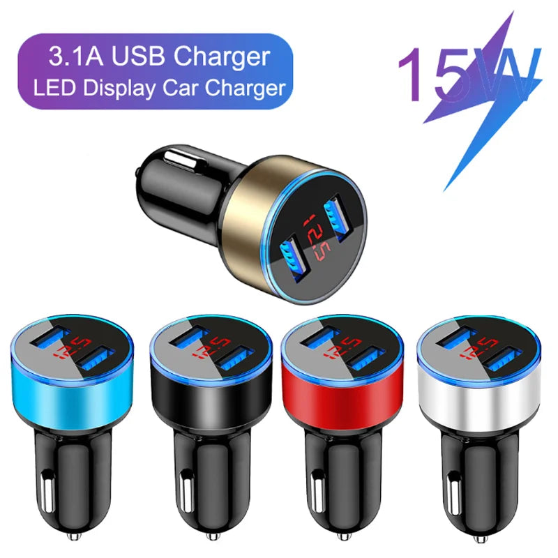 Mini Fast Charger Dual USB Car Phone Charger for Iphone 12 Samsung S21 Xiaomi 11 10 Lite POCO X3 NFC M3 5V 3A Car Phone Charger