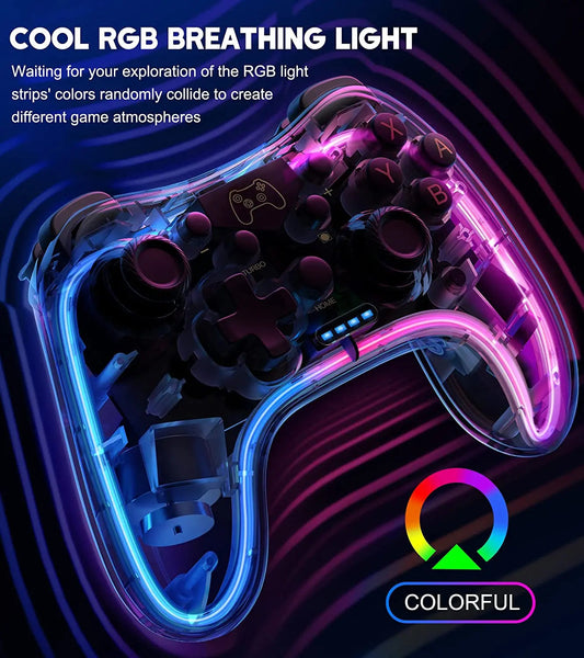 RGB LED Wireless Game Controller – Multi-Platform Controller for Gamers