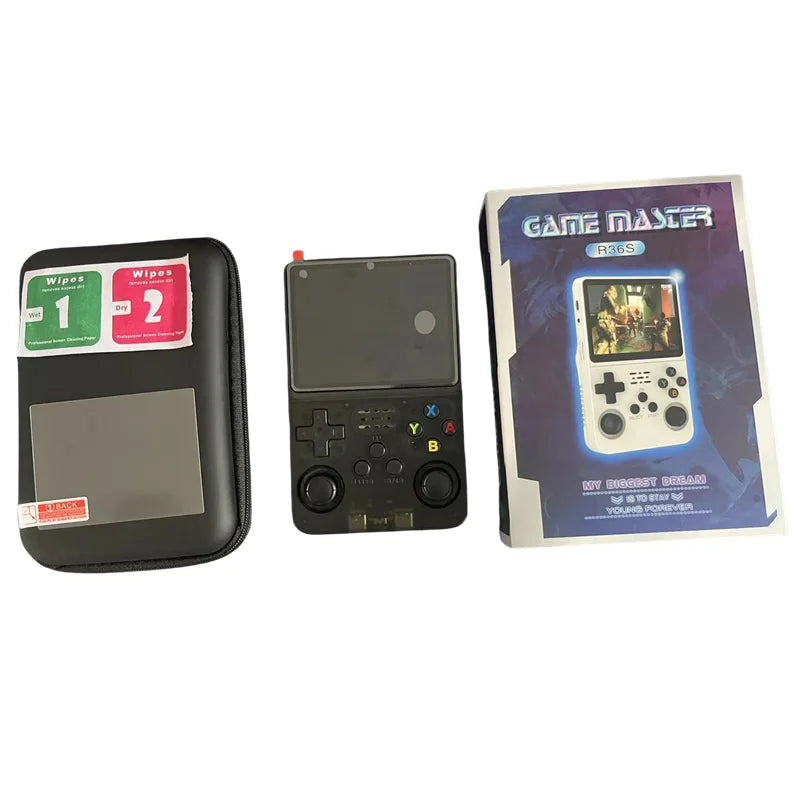 R36S Handheld Game Player 3.5 Inch Screen R36S Portable Handheld Gaming Console 64GB 15000 Games Classic Retro Video Game Player