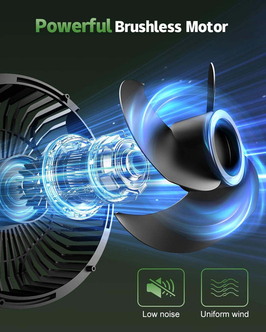 Misting Fan Portable for Outside, Camping Mister Cooling Fan for Outdoors Patios, Rechargeable Battery Operated Mist Fans, 4 Spray Outlets, 3 Lights Modes, 4 Timer for Fishing/Golf/Garden/Party/Beach