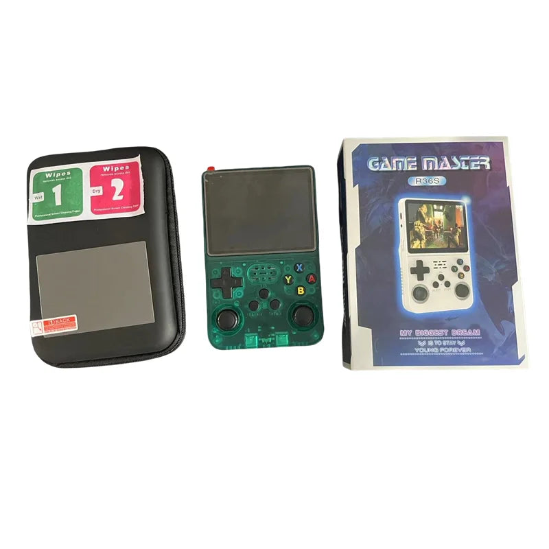 R36S Handheld Game Player 3.5 Inch Screen R36S Portable Handheld Gaming Console 64GB 15000 Games Classic Retro Video Game Player