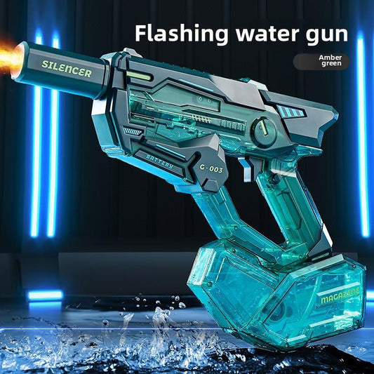 Electric Water Gun for Kids - Long-Range, High-Capacity Toy with LED Light for Family-Friendly Water Battles - Lightweight and Ergonomic Design for Pool Fun