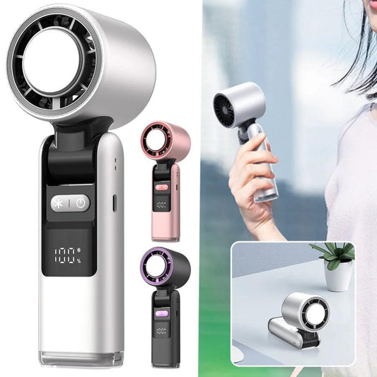 100 Turbos Chilled Ice Sensation Cold Fan Super Mini Turbo Speed Fan USB Powered Digital Display for Outdoor Camping Office Dorm