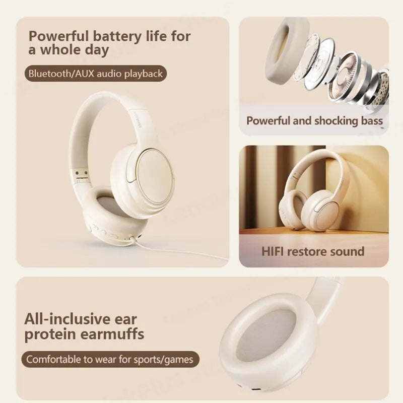 Original TH20 Gaming Headphones Dual Mode Headset Wireless Bluetooth 5.3 Foldable Sport Headphone Music Earphone 2023 New