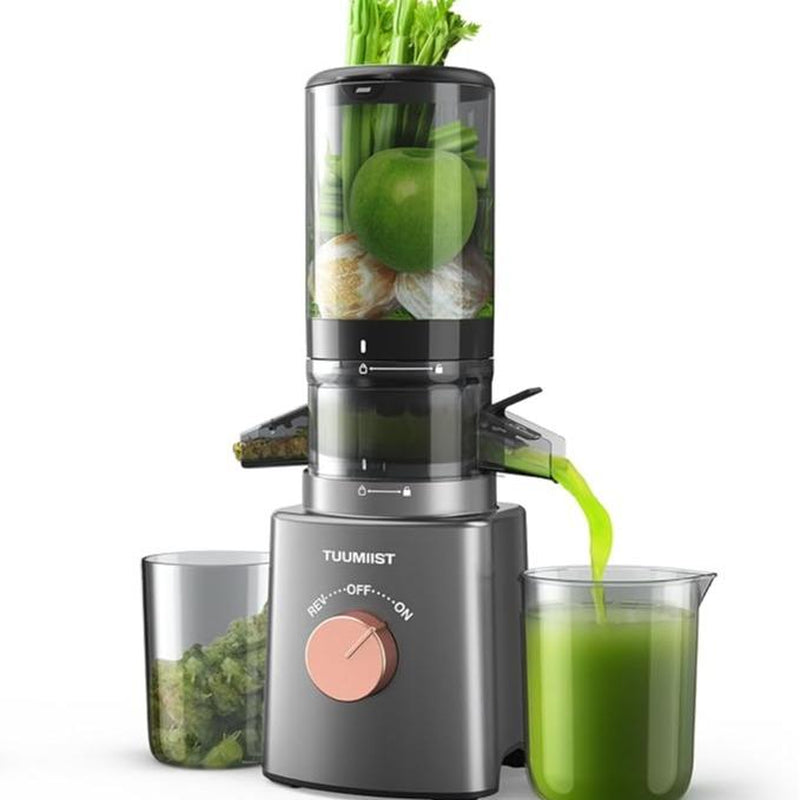 Juicer Machines, TUUMIIST Cold Press Juicer with 6.5“&5.3"&4.3“ Extra Large Feed Chute Fit Whole Fruits & Vegetables Easy to Clean, High Juice Yield, BPA Free