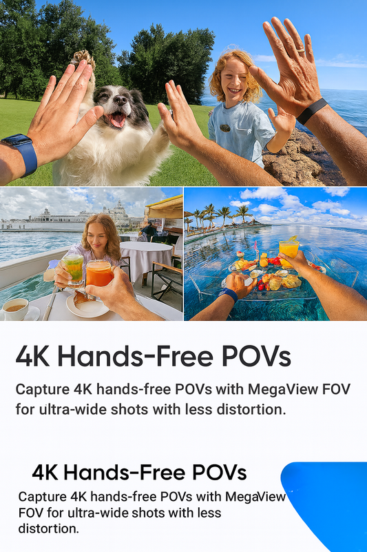 GO 3S 4K Tiny Portable Vlogging Camera,Hands-Free Povs,Mount Anywhere,Stabilization,140 Min Battery Life,10M Waterproof