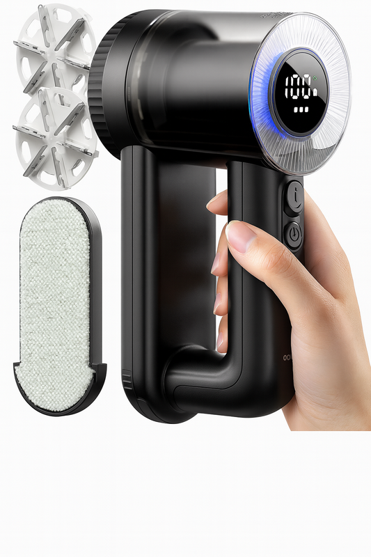 Shop the Coldsky Rechargeable Fabric Shaver, a powerful electric lint remover with LED digital display and 6-leaf stainless steel blades. Perfect for clothing, sweaters, and blankets, this cordless lint remover delivers smooth, clean fabrics every time.