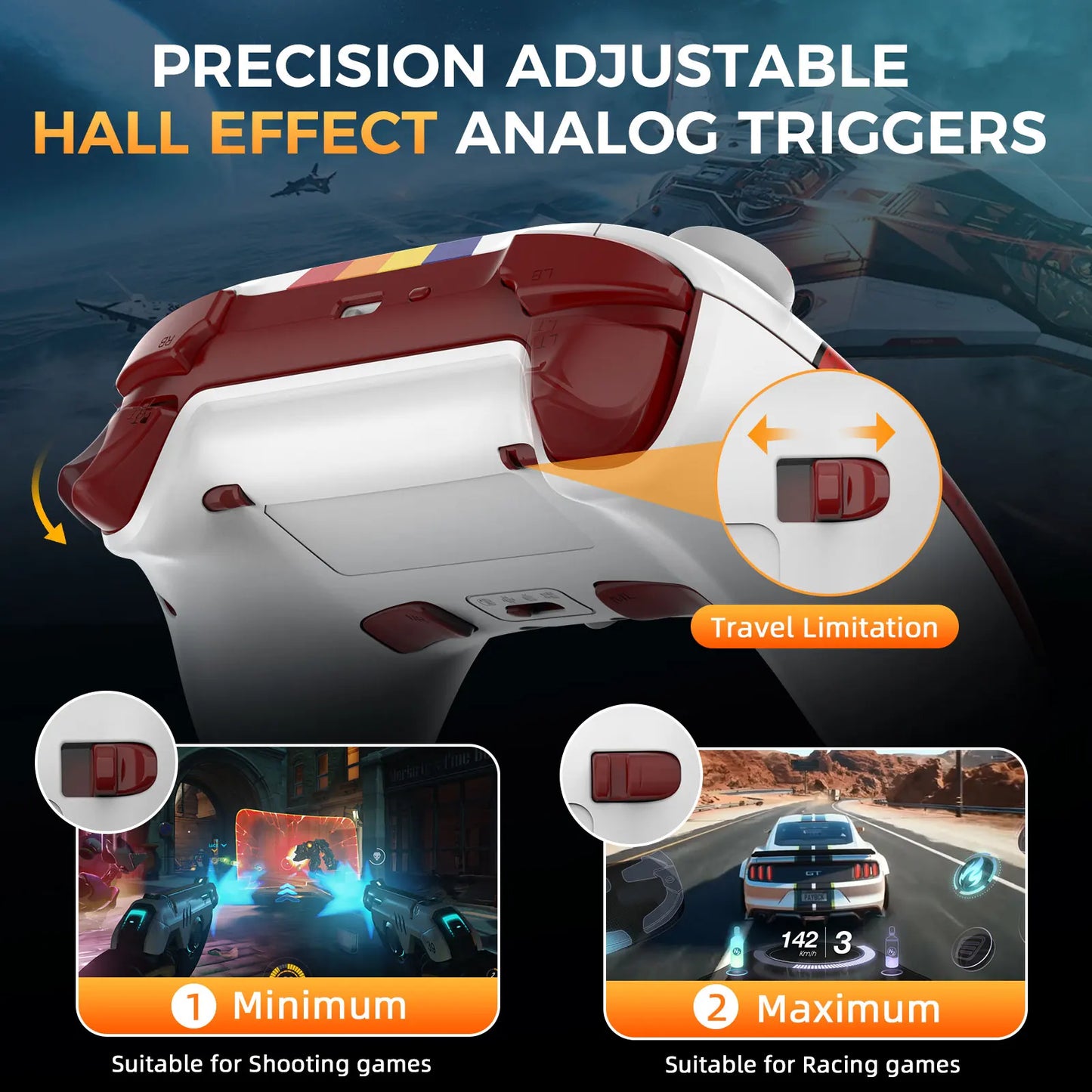 Star-Field PC Controller Hall Effect Joystick & NFC Amiibo with 2.4Ghz Bluetooth Receiver for Pc/Laptop/Switch/Steam/Ipad