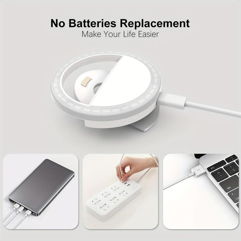 USB Rechargeable Selfie Ring Light, 36-LED Portable Selfie Light, Photoshoot Light, Night Selfie Enhancing Light for Phone Photography, Selfie Accessories, Gifts for Girlfriend Cellphone, Selfie LED Lights