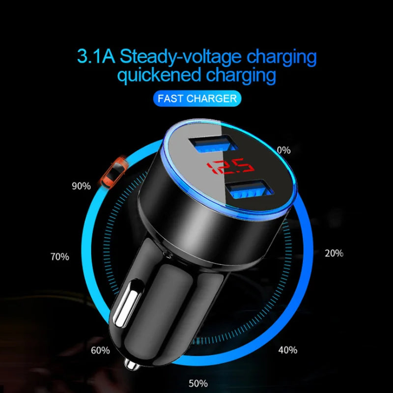 Mini Fast Charger Dual USB Car Phone Charger for Iphone 12 Samsung S21 Xiaomi 11 10 Lite POCO X3 NFC M3 5V 3A Car Phone Charger