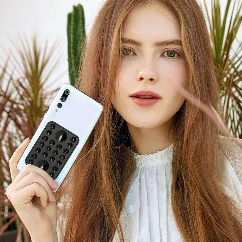Suction Phone Case Suction Phone Mount Magnetic Suction Cup Phone Case Removable Anti-Slip Silicone Phone Grip for Videos