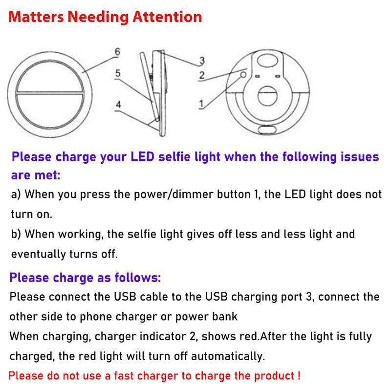 USB Rechargeable Selfie Ring Light, 36-LED Portable Selfie Light, Photoshoot Light, Night Selfie Enhancing Light for Phone Photography, Selfie Accessories, Gifts for Girlfriend Cellphone, Selfie LED Lights