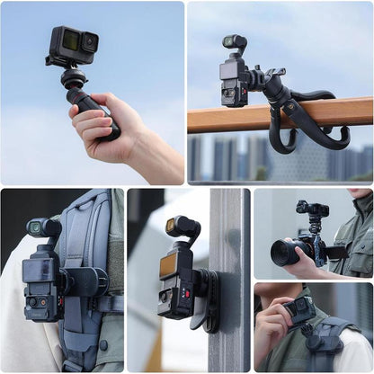 ULANZI CK02 Cka Quick Release Camera Backpack Mount Clip,Ck01 Magnetic Mount Stand for DJI Osmo Pocket 3 Accessories, with Standard 1/4" Thread for Action Cameras Pocket 3 Expansion Adapter