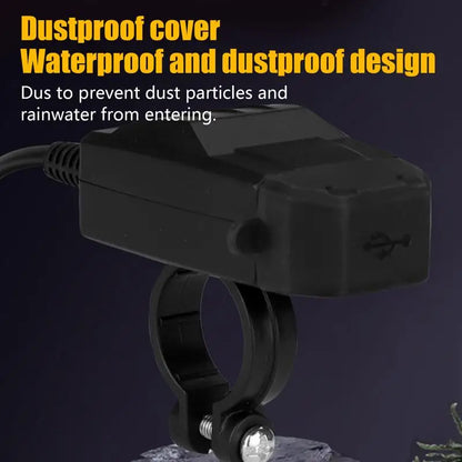 Phone Charger for Motorcycle USB Fast Charging Phone Charger Safe Power Adapter Waterproof Design for Telephones Tablets