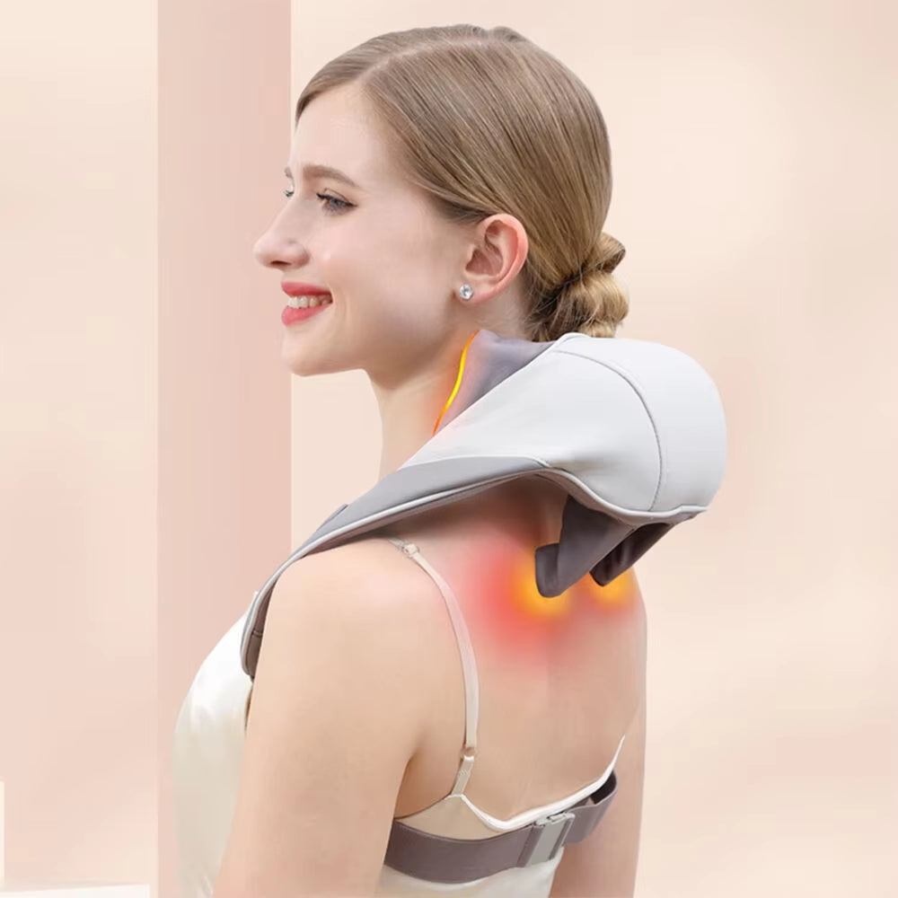 Bionic Neck Shoulder Massager Finger Pressure Heated Back Massagers Electric Kneading Muscles Massage Pillow Neck Waist Leg Body