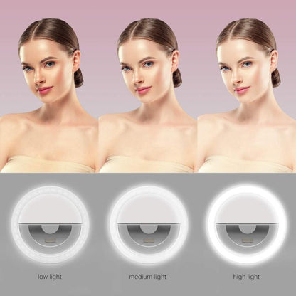 USB Rechargeable Selfie Ring Light, 36-LED Portable Selfie Light, Photoshoot Light, Night Selfie Enhancing Light for Phone Photography, Selfie Accessories, Gifts for Girlfriend Cellphone, Selfie LED Lights