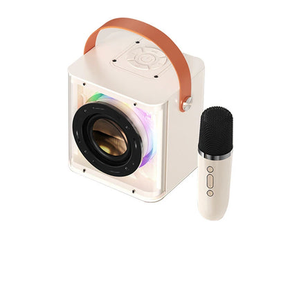 Portable Bluetooth Speaker, Portable Mini Wireless Speaker, Outdoor Karaoke Speaker, Microphone Set, Integrated Low Sound Cannon