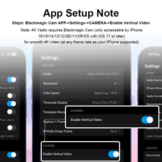 FOUNIST Vlogmate Mini(Only for IPHONE), 1080P Plug and Play Mobile Vlog Selfie Monitoring Screen, , Use the Mobile Phone Rear Camera to Make Selfie Vlog Live Broadcast on Tiktok, 4K@120 Fps and 4K@30 Fps:Requires Blackmagic Cam App.