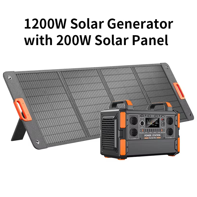 1000W 1200W Portable Power Stations with 200W Solar Panels 220V Energy Storage Power Generator Charging Ukraine Warehouse