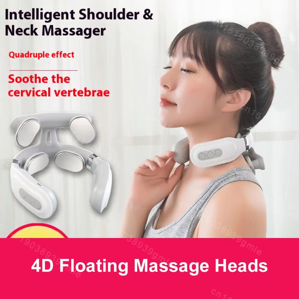 Bionic Neck Shoulder Massager Finger Pressure Heated Back Massagers Electric Kneading Muscles Massage Pillow Neck Waist Leg Body
