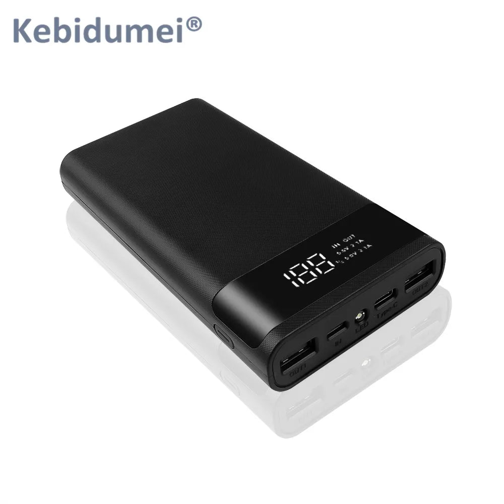 Portable External Power Bank Case DIY 6*18650 Battery Pack Shell 20000 Mah Battery Charge Storage Box without Battery