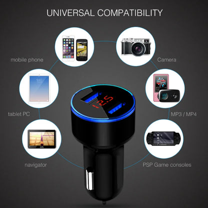 Mini Fast Charger Dual USB Car Phone Charger for Iphone 12 Samsung S21 Xiaomi 11 10 Lite POCO X3 NFC M3 5V 3A Car Phone Charger