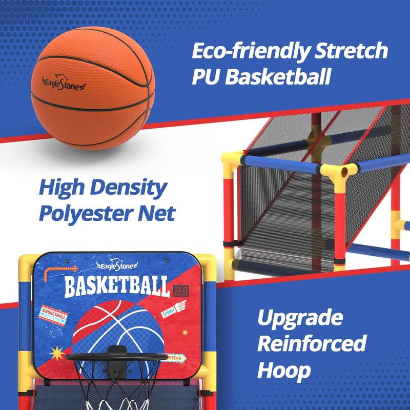 Basketball Hoop Arcade Game W/Electronic Scoreboard Cheer Sound, Basketball Hoop Indoor Outdoor W/4 Balls, Basketball Game Toys Gifts