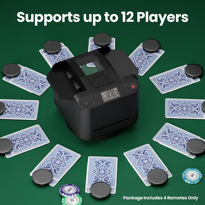 Drawpies 2-In-1 Automatic Card Shuffler &Dealer 4 Drawing Remotes Adjustable Dealing Distance for Poker Night UNO Phase 10 Board Games & More
