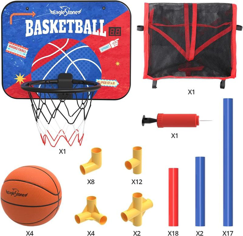 Basketball Hoop Arcade Game W/Electronic Scoreboard Cheer Sound, Basketball Hoop Indoor Outdoor W/4 Balls, Basketball Game Toys Gifts