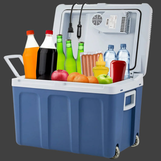 Electric Cooler & Warmer, 45 L Portable Thermoelectric 12 Volt Cooler with Wheels