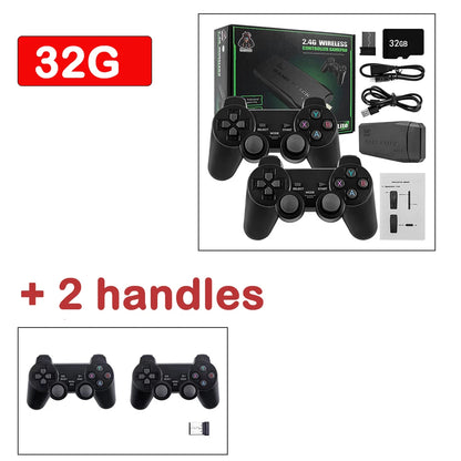 M8 Retro Game Stick 4K 10000 Games Portable Video Game Console 2.4G Double Wireless Controller Handheld Game Player for PS1/MAME
