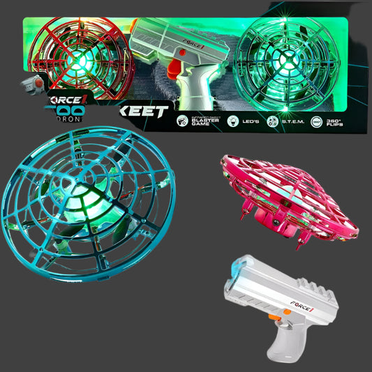 Force1 Scoot Skeet Drone Electronic Shooting Game for Kids and Adults - Drones + Blaster Set - LED Stunt Drone, Indoor Mini Drone Kids Flying Toys