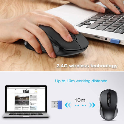 Bluetooth Mouse silent-click wireless model displayed next to laptop