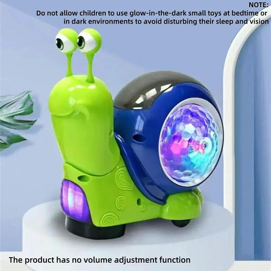 Crawling Snail Design Music Toys, Electricsnail Toy, Cute Electronic Animal Crawl Toy,Toys with Built-In LED Light, Interactivelearning Toy