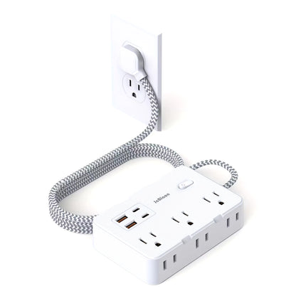 US Plug AC Outlet Multiprise Power Strip Braided Extension Cord Smart Home Electrical Socket Network Filter USB Type-C Charging
