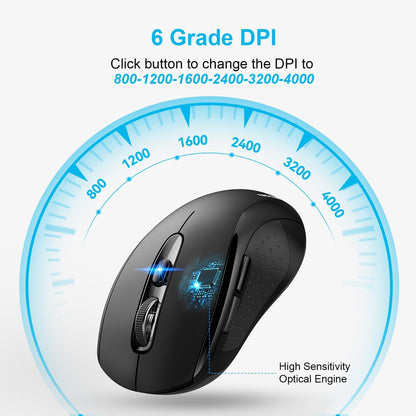 Bluetooth Mouse dual-mode BT/USB with slim portable design on desk