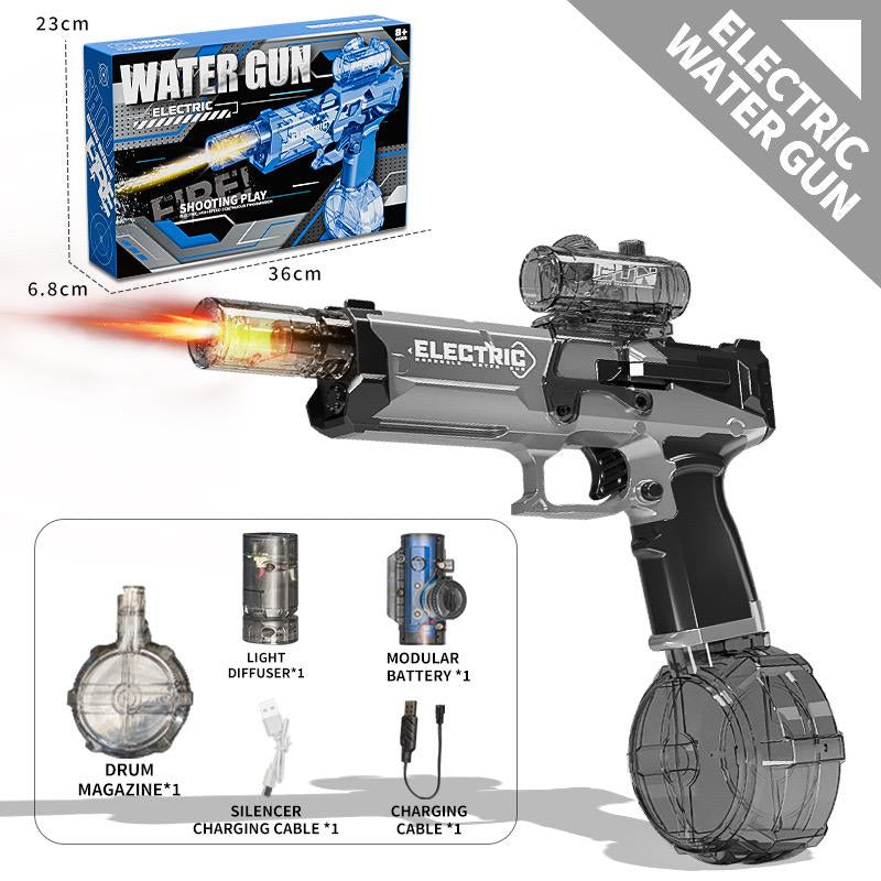 Electric Water Gun for Kids - Long-Range, High-Capacity Toy with LED Light for Family-Friendly Water Battles - Lightweight and Ergonomic Design for Pool Fun