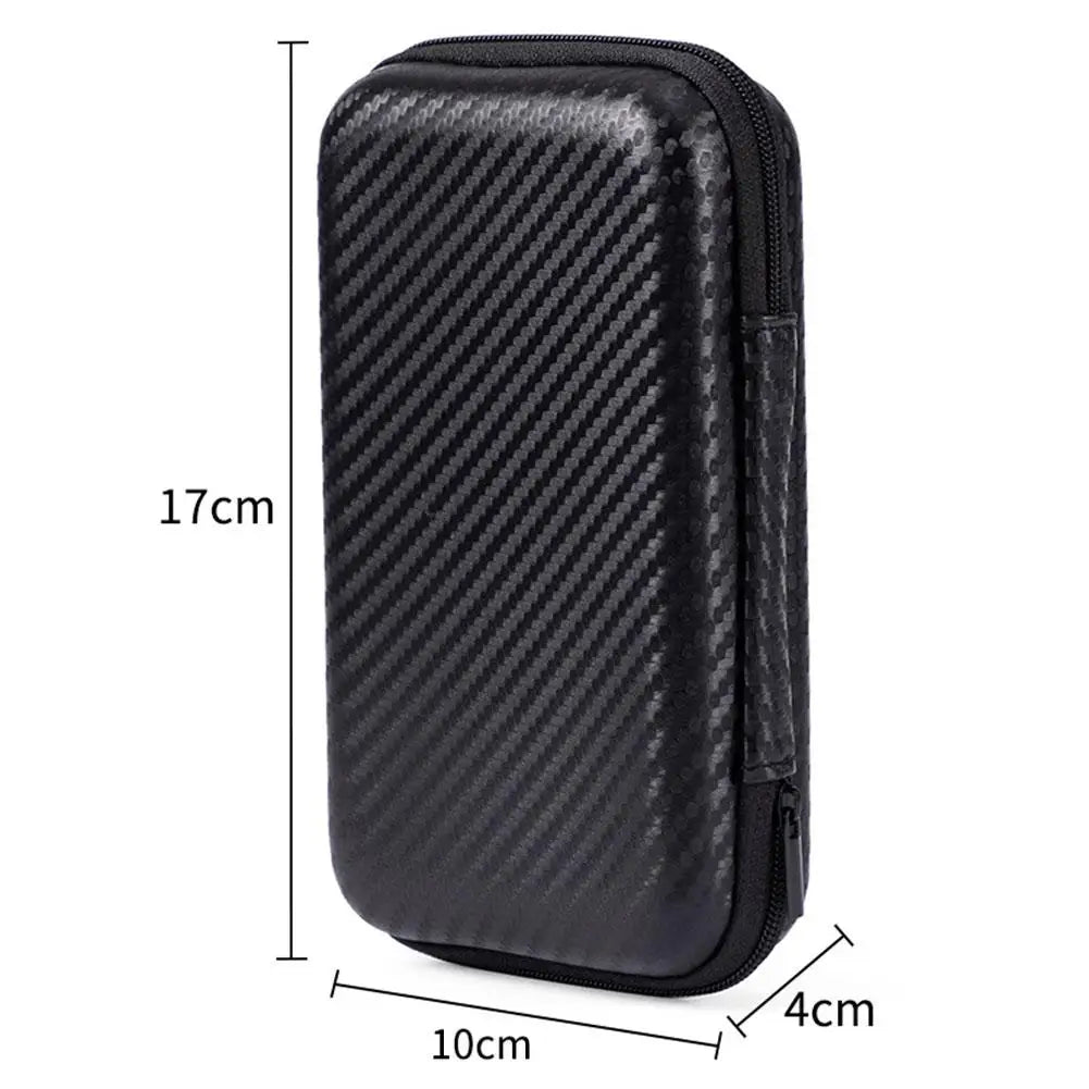 EVA Storage Bag for R35S RG35XX BAG Game Console Protective Black Case Carbon Fiber Texture Travel Bag