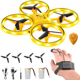 2024 Upgraded Hand Controlled Drone for Kids Small Rc Quadcopter Aircraft with Smart Watch, Cool LED Remote Control Drone 360° Flips, 3 Modes, 2 Larger Capacity Batteries