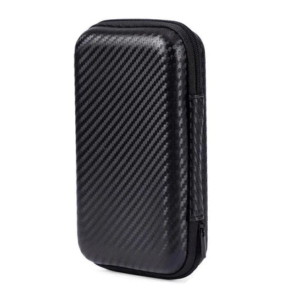 EVA Storage Bag for R35S RG35XX BAG Game Console Protective Black Case Carbon Fiber Texture Travel Bag